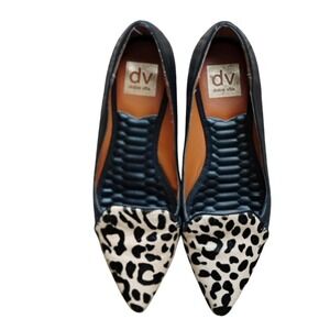 DV Dolce Vita Leopard Print Hair Calf Leather Pointed Toe Flats Shoes